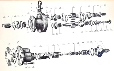 Power steering pump ZBC 10R (from the period spare parts catalog)
